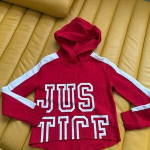 Justice Bold Red and White Kids Hoodie